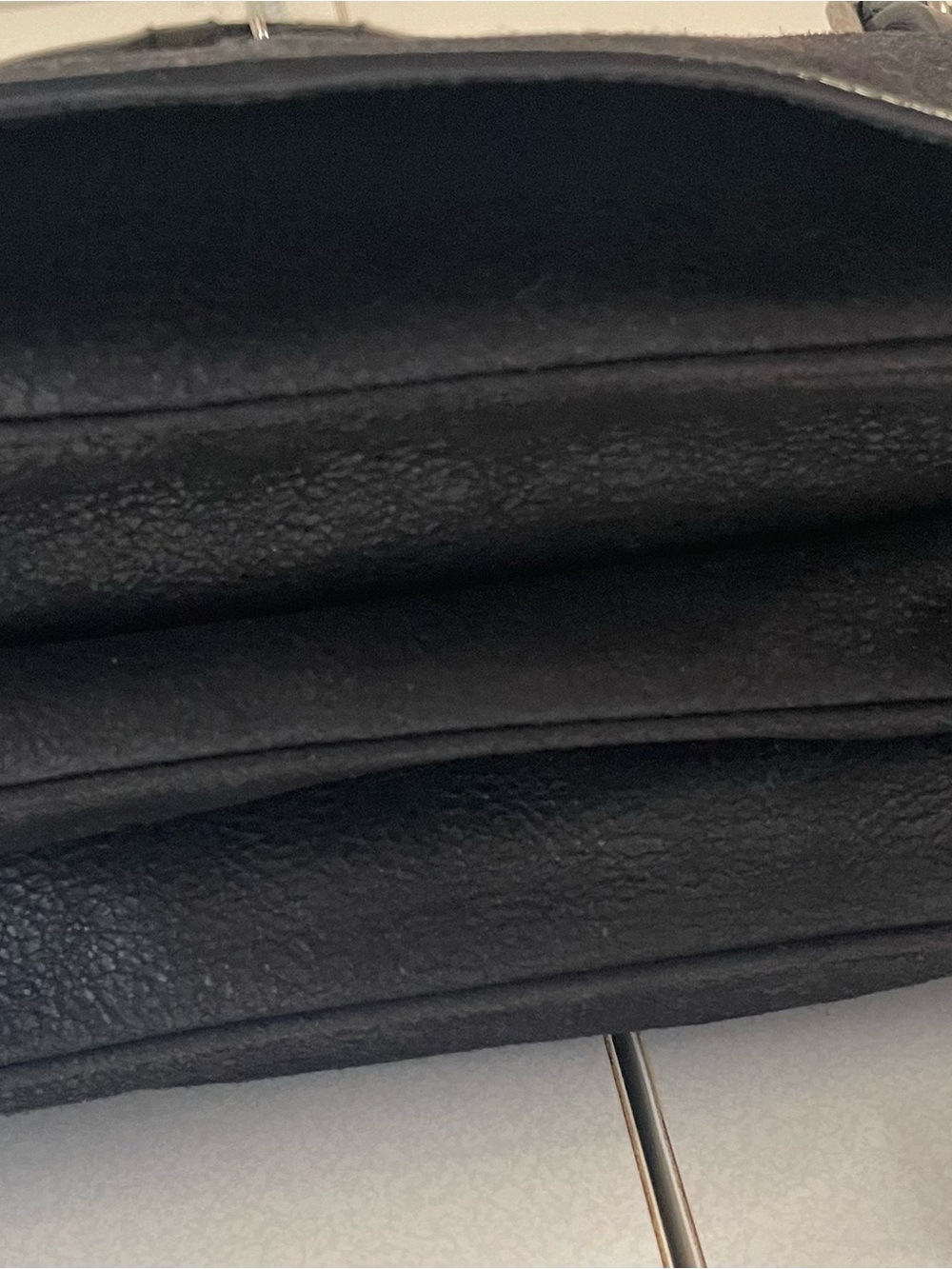 Balenciaga Black Distressed Leather Shoulder Bag Adjustable Strap Italy Rare - Picture 3 of 16